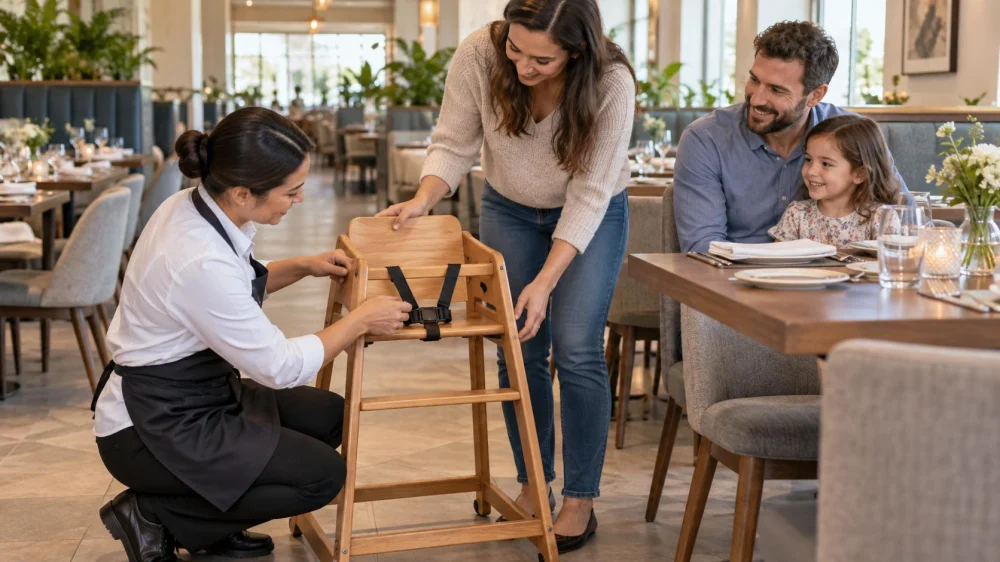 Restaurant High Chair: Stability, Straps, and Placement