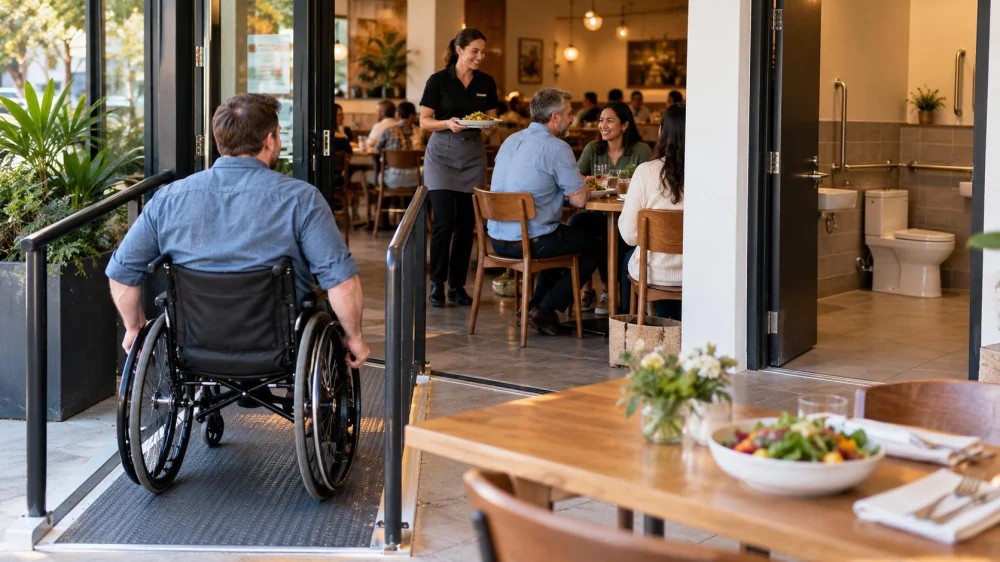 Restaurant Accessibility Call: Entrance, Seating, and Toilets