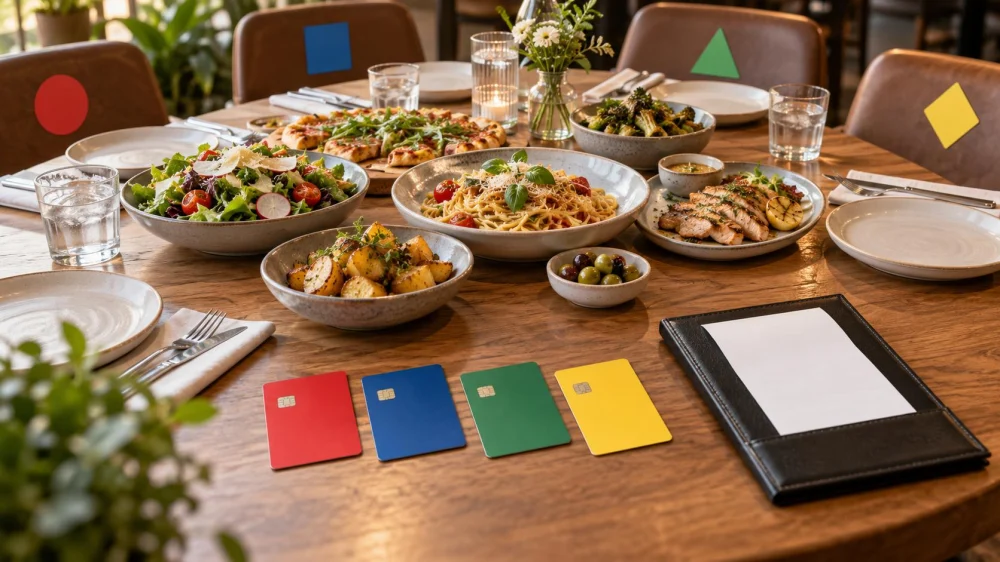 Restaurant Split Bill Plan: Seats, Items, Tips, and Payment