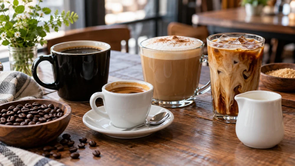 Restaurant Hot Drink Order: Caffeine, Milk, and Size