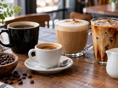 Restaurant Hot Drink Order: Caffeine, Milk, and Size